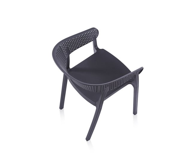 Conforama Pack 4 Sillas De Exterior Diza Antracita 54 X 73 5 X Cm