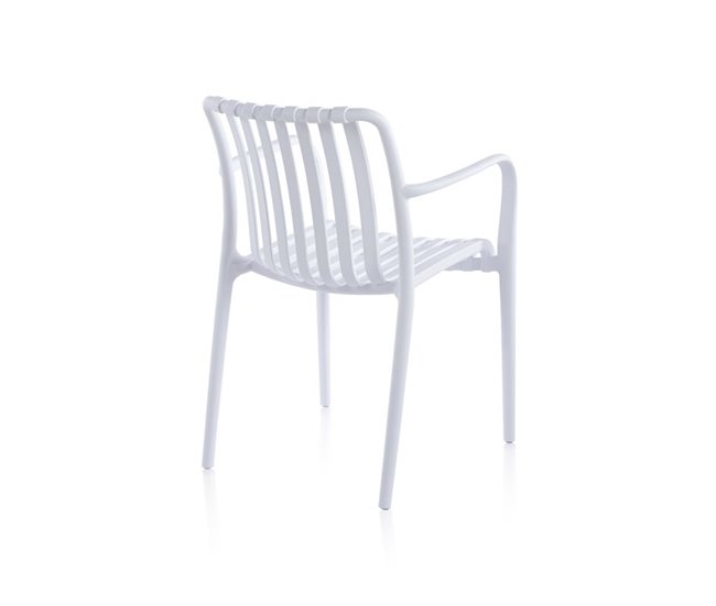 Conforama Pack 4 Sillas De Exterior Jamie Arm Blanco 57 5 X 81 X Cm