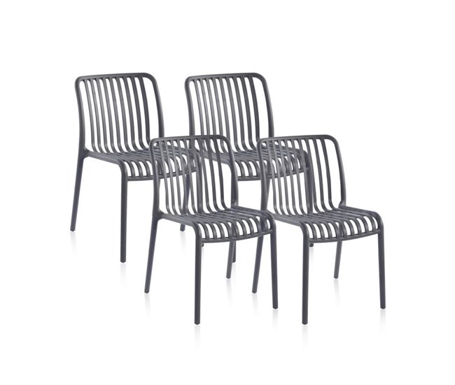 Conforama Pack 4 sillas de exterior Jamie Gris 58 x 80 x cm
