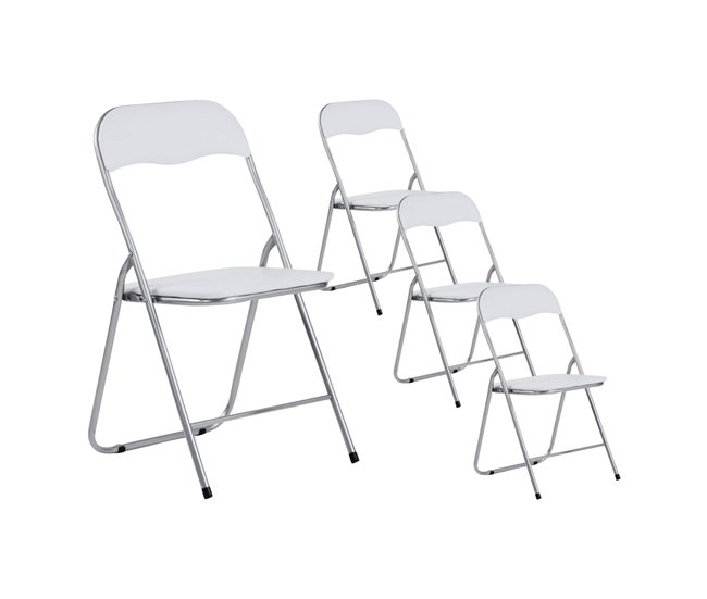 Conforama Pack 4 Sillas Plegables Acolchadas Eleonor Blancas 44x46x79cm 7house