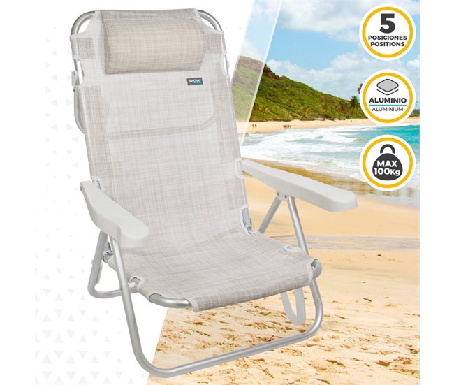 Conforama Pack Ahorro 2 Sillas Playa Ibiza Multiposición C/cojín 48x45 5x84 Cm Aktive