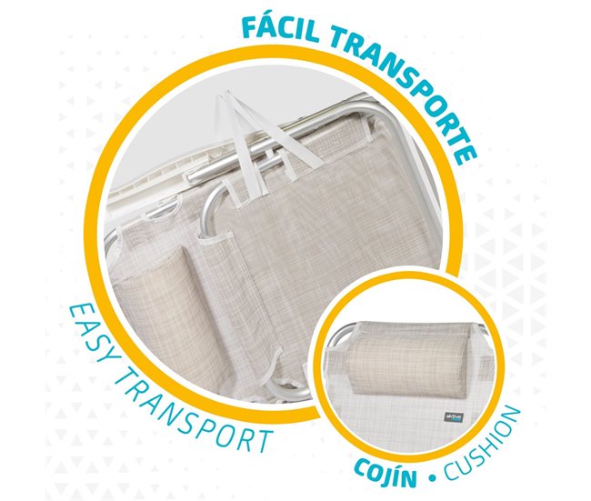 Conforama Pack Ahorro 2 Sillas Playa Ibiza Multiposición C/cojín 48x45 5x84 Cm Aktive
