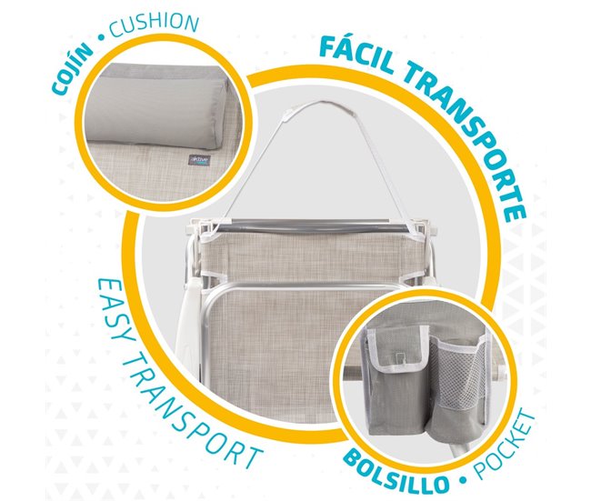 Conforama Pack Ahorro 2 Sillas Playa Ibiza Multiposición C/cojín Y Bolsillo 51x45x76 Cm Aktive