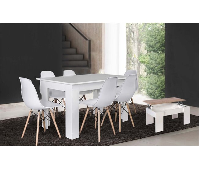Conforama Pack Ahorro: Mesa De Comedor + 6 Sillas + Mesa De Centro