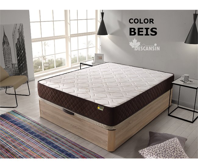 Conforama Pack Colchon + Canape Abatible Descansin | 90 X 190 | Beis | Maxima Comodidad | Gran Almacenaje