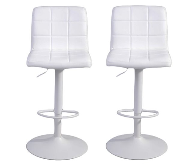 Conforama Pack de 2 unidades taburete ajustable BENPHAN blanco