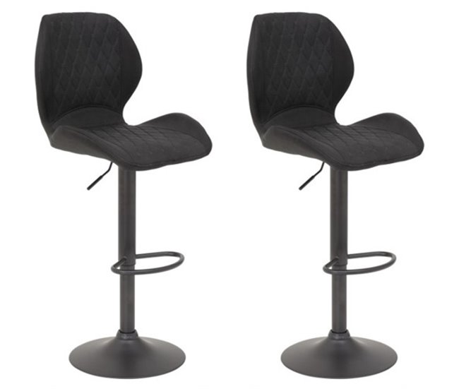 Conforama Pack De 2 Unidades Taburete Ajustable BLACK RONJA Antracita