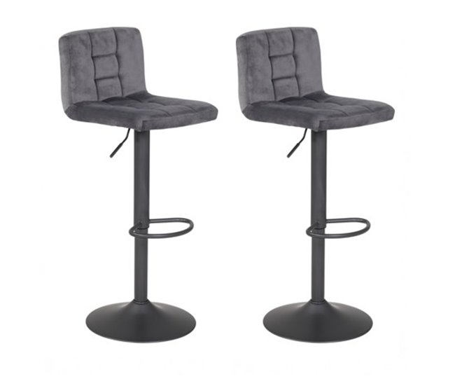 Conforama Pack de 2 unidades taburete ajustable VELVET gris