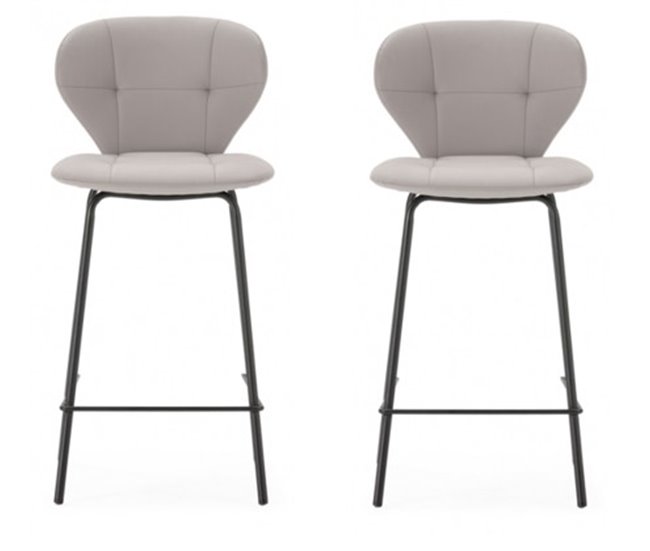 Conforama Pack de 2 unidades taburete alto MAURA color beige