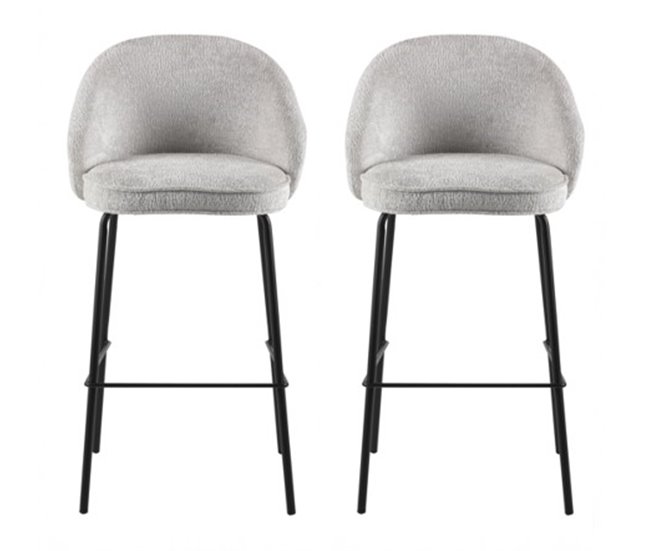 Conforama Pack de 2 unidades taburete alto QUEEN beige fijo alto 102cm