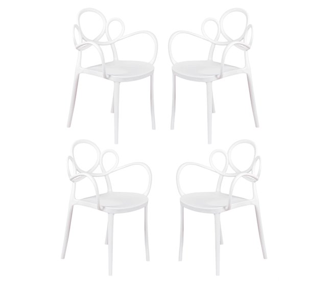 Conforama Pack De 4 Sillas De Diseño Con Reposabrazos Para El Jardín - Dream