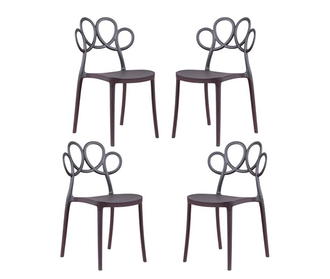Conforama Pack de 4 sillas de diseño para el jardín - Dream