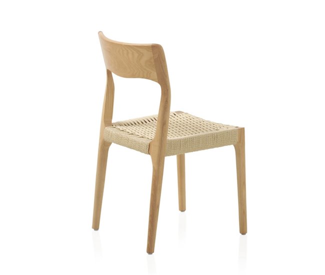 Conforama Pack De 4 Sillas De Madera De Fresno Con Asiento Trenzado