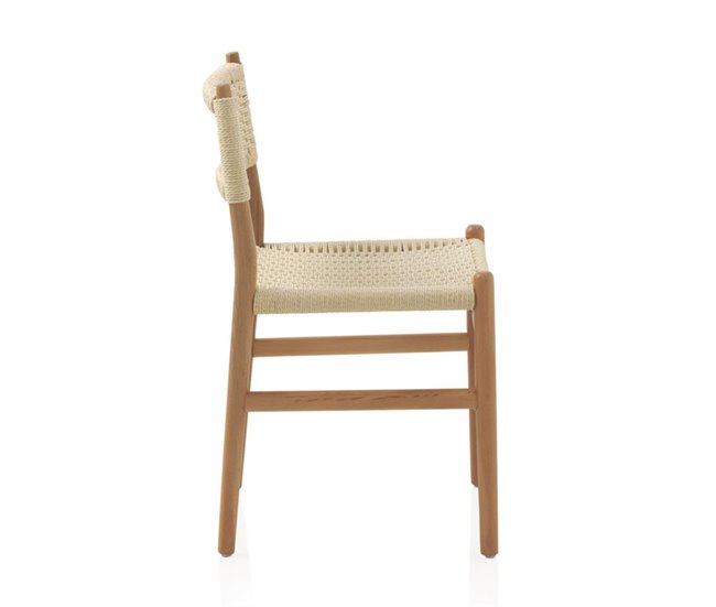 Conforama Pack De 4 Sillas De Madera De Haya Con Asiento Trenzado