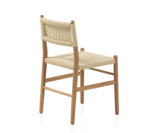 Conforama Pack De 4 Sillas De Madera De Haya Con Asiento Trenzado