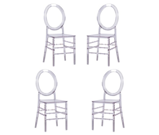 Conforama Pack De 4 Sillas En Plástico Transparentes - Ghost
