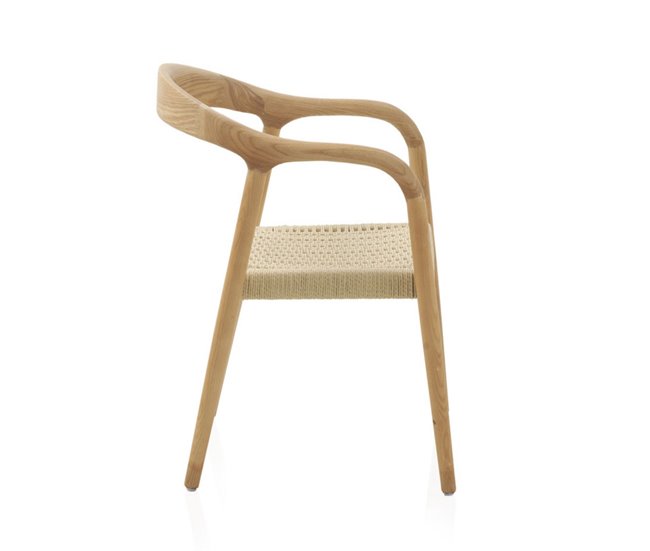 Conforama Pack De 4 Sillones De Madera De Fresno Con Asiento Trenzado