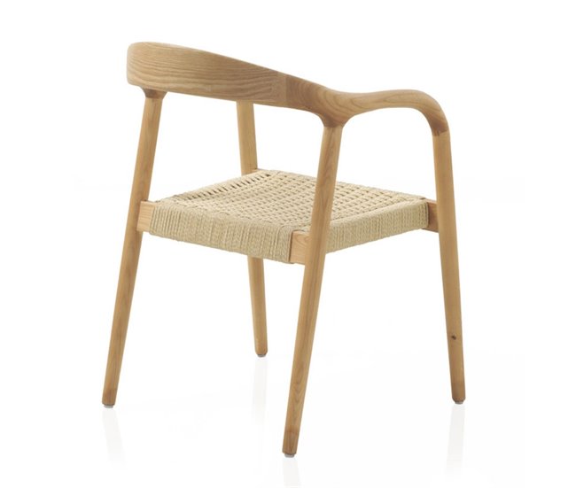 Conforama Pack De 4 Sillones De Madera De Fresno Con Asiento Trenzado