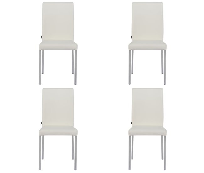 Conforama Pack de 4 unidades silla de cocina ELEGANCE blanca