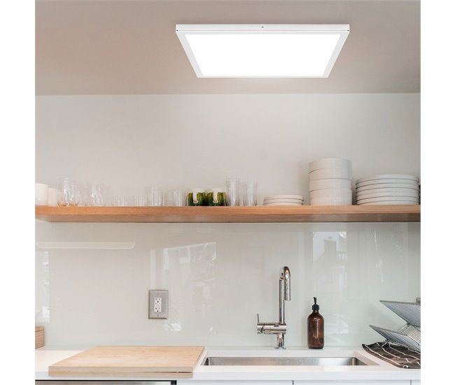 Conforama Panel Led Rectangular Aluminio Color Blanco Serie Voltaire 90cm