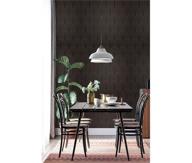 Conforama Papel Pintado Arch Arch - Negro - 1 Rollo 55 X 300 Cm