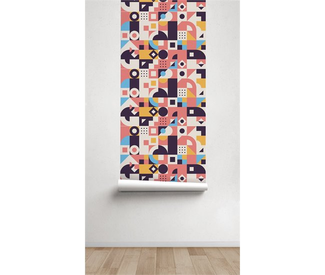 Conforama Papel Pintado Bauhaus Bauhaus - Multicolor - 1 Rollo 55 X 300 Cm