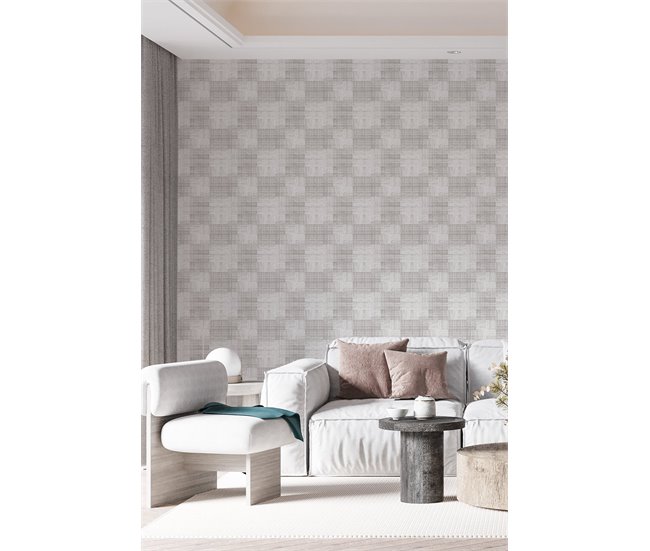 Conforama Papel Pintado Checks Checks - Beige - 1 Rollo 55 X 300 Cm