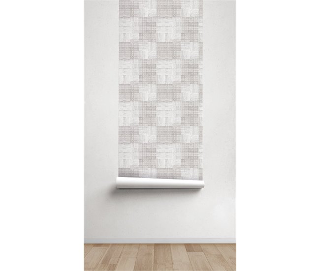 Conforama Papel Pintado Checks Checks - Beige - 1 Rollo 55 X 300 Cm