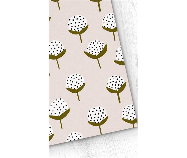 Conforama Papel Pintado Flor De Algodón FlordeAlgodón - Multicolor - 1 Rollo 55 X 300 Cm