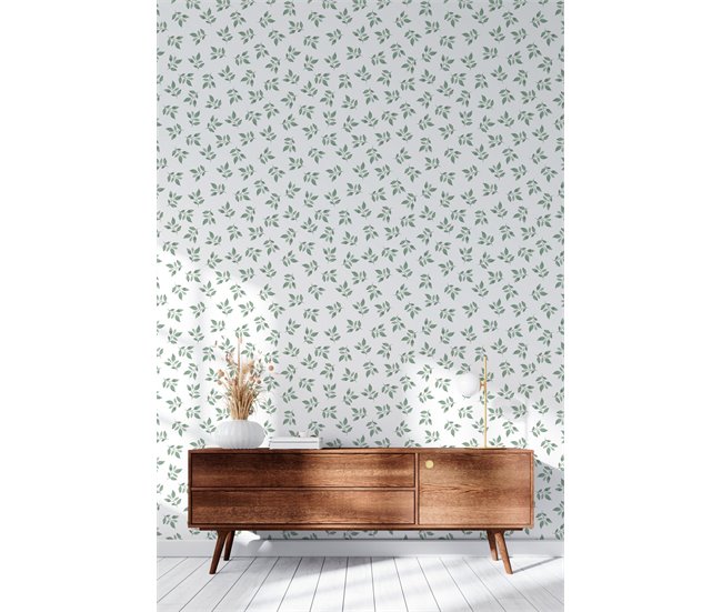Conforama Papel Pintado Hojitas Hojitas - Verde - 1 Rollo 55 X 300 Cm