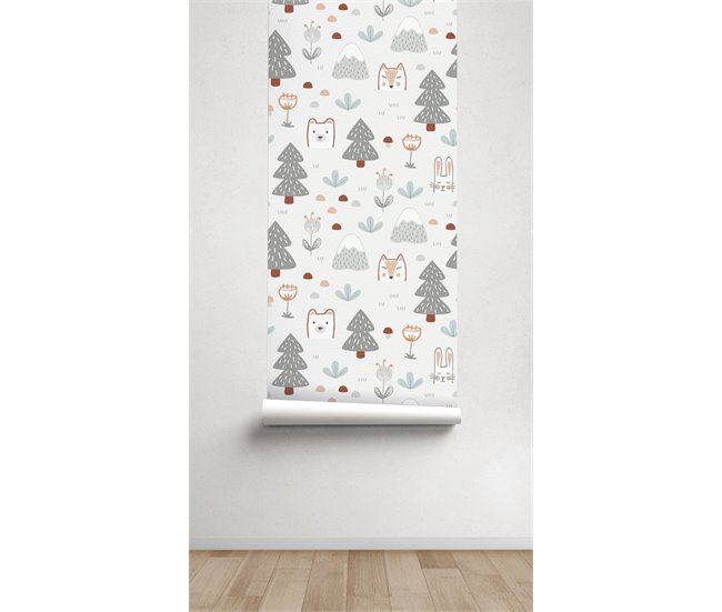 Conforama Papel Pintado Infantil Animales Del Bosque AnimalesdelBosque - Beige - 1 Rollo 55 X 300 Cm