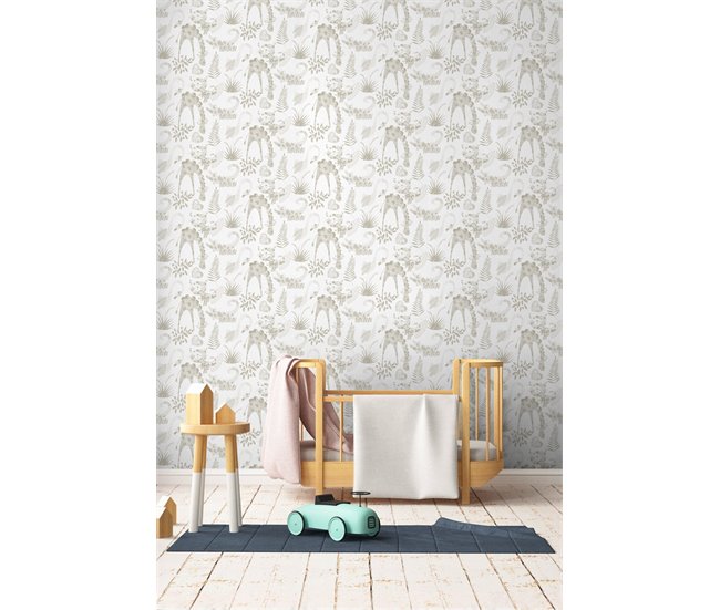 Conforama Papel Pintado Infantil Animals Animals - Beige - 1 Rollo 55 X 300 Cm