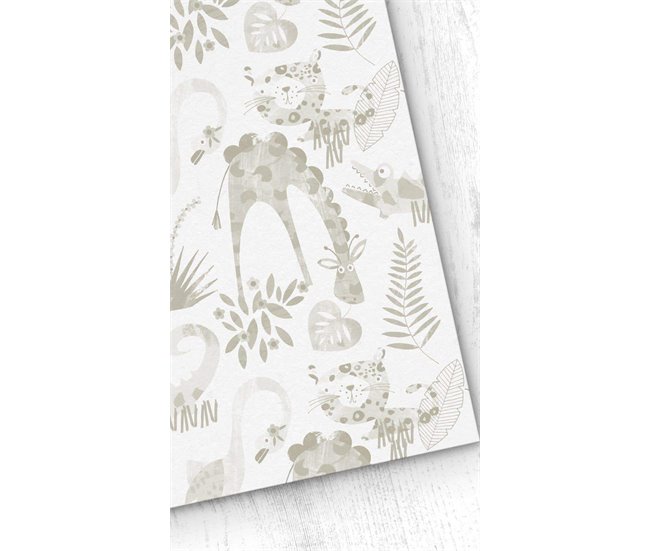 Conforama Papel Pintado Infantil Animals Animals - Beige - 1 Rollo 55 X 300 Cm