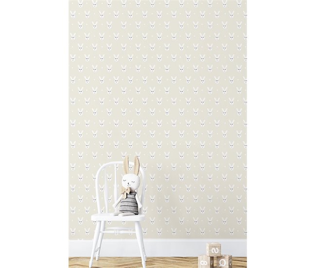 Conforama Papel Pintado Infantil Bunny Bunny - Beige - 1 Rollo 55 X 300 Cm