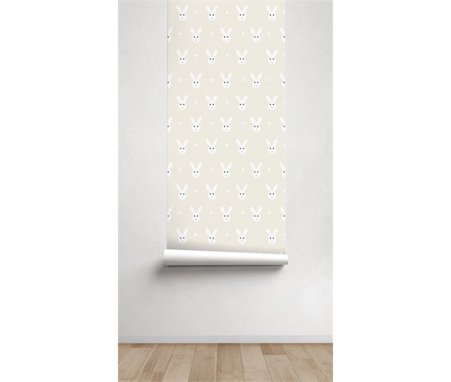 Conforama Papel Pintado Infantil Bunny Bunny - Beige - 1 Rollo 55 X 300 Cm