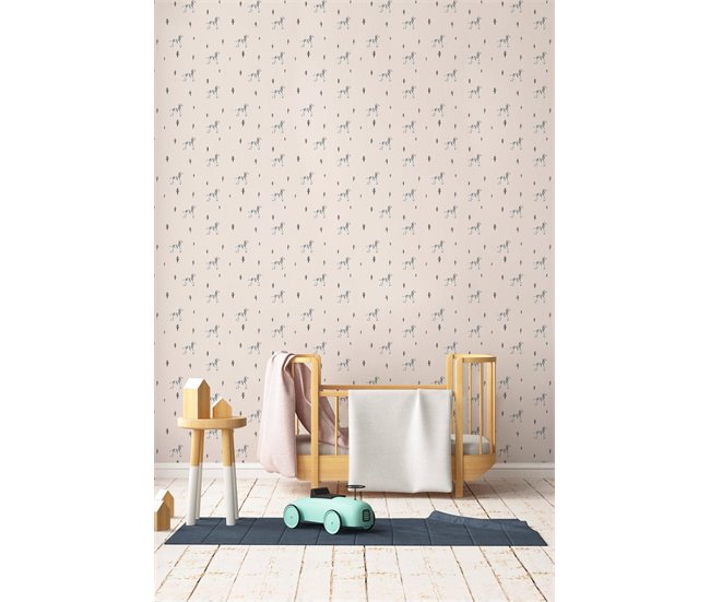 Conforama Papel Pintado Infantil Cebra Cebra - Beige - 1 Rollo 55 X 300 Cm