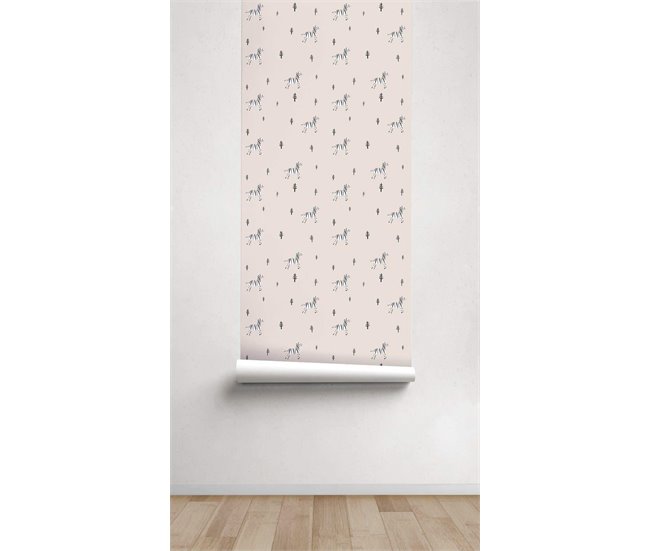 Conforama Papel Pintado Infantil Cebra Cebra - Beige - 1 Rollo 55 X 300 Cm