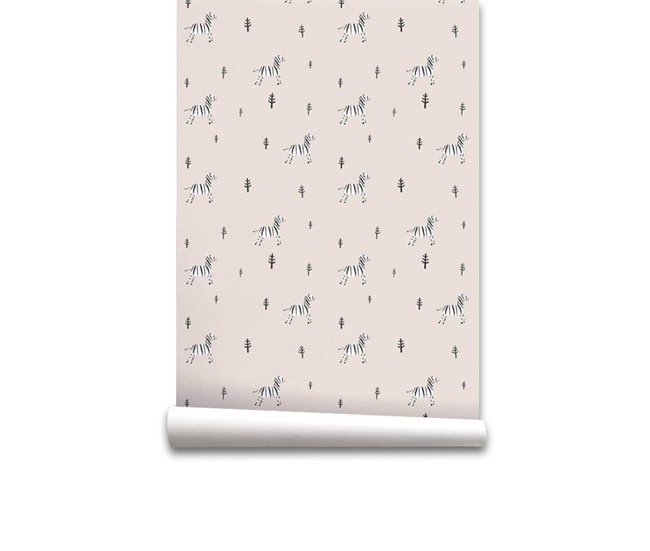 Conforama Papel pintado Infantil Cebra Cebra - Beige - 1 rollo 55 x 300 cm