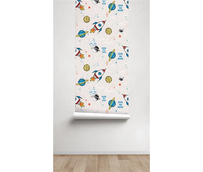 Conforama Papel Pintado Infantil Cosmos Cosmos - Multicolor - 1 Rollo 55 X 300 Cm