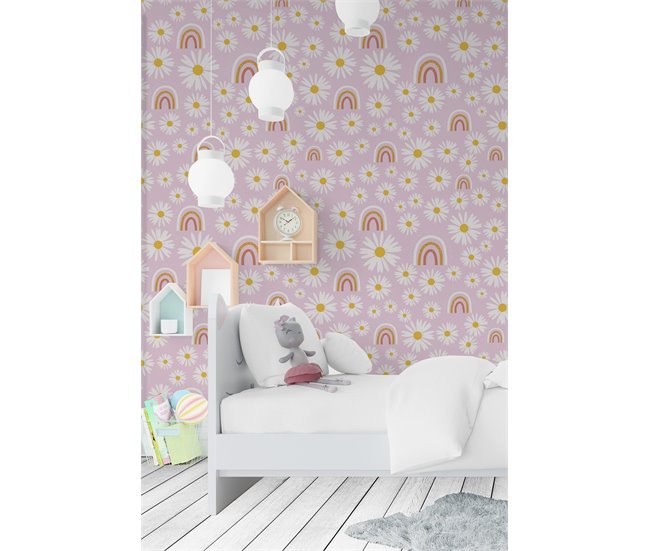 Conforama Papel Pintado Infantil Daisy Daisy - Rosa - 1 Rollo 55 X 300 Cm