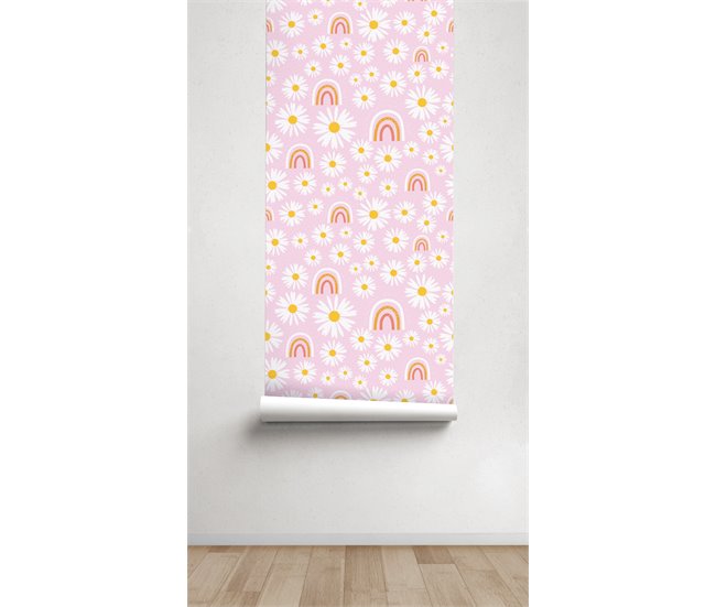 Conforama Papel Pintado Infantil Daisy Daisy - Rosa - 1 Rollo 55 X 300 Cm
