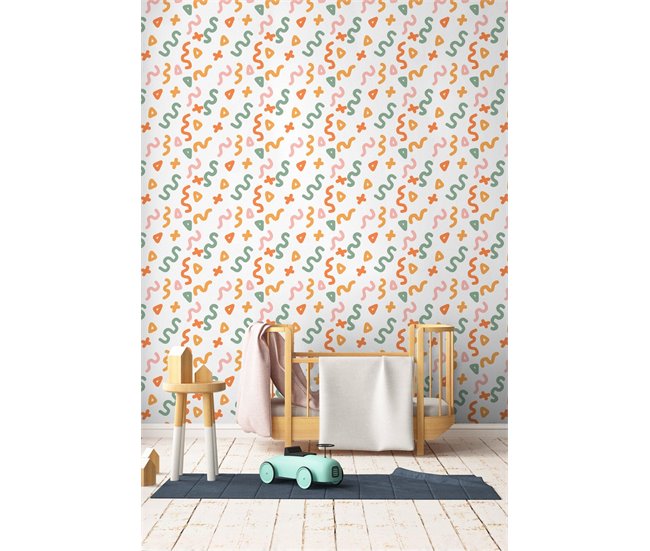 Conforama Papel Pintado Infantil Fiesta Fiesta - Multicolor - 1 Rollo 55 X 300 Cm
