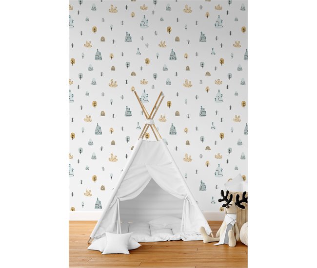 Conforama Papel Pintado Infantil Forest Forest - Beige - 1 Rollo 55 X 300 Cm
