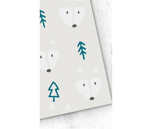 Conforama Papel pintado Infantil Fox Blue FoxBlue - Beige - 1 rollo 55 x 300 cm