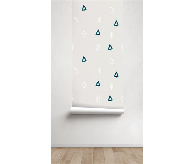 Conforama Papel Pintado Infantil Fox Forest FoxForest - Blanco - 1 Rollo 55 X 300 Cm