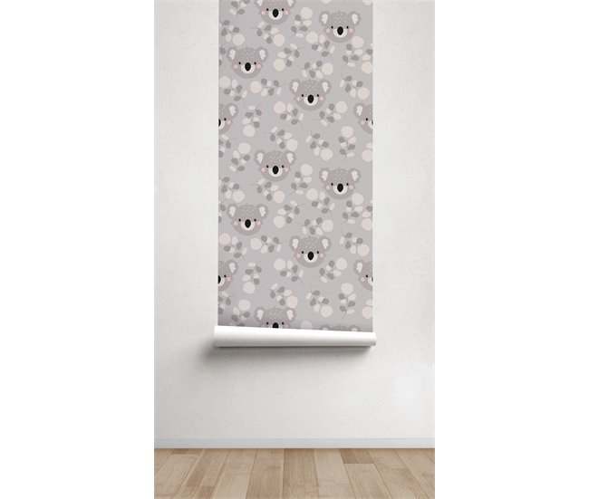 Conforama Papel Pintado Infantil Koala Koala - Gris - 1 Rollo 55 X 300 Cm