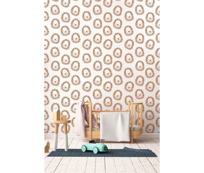 Conforama Papel Pintado Infantil Leoncio Leoncio - Marron - 1 Rollo 55 X 300 Cm