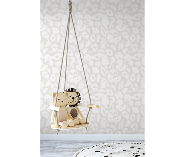 Conforama Papel Pintado Infantil Lion Plata LionPlata - Beige - 1 Rollo 55 X 300 Cm