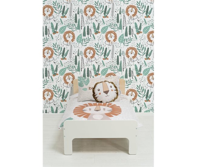 Conforama Papel Pintado Infantil Lion Selva LionSelva - Multicolor - 1 Rollo 55 X 300 Cm