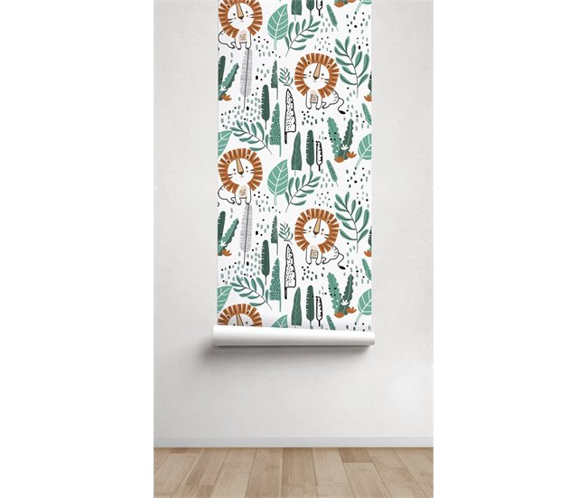 Conforama Papel Pintado Infantil Lion Selva LionSelva - Multicolor - 1 Rollo 55 X 300 Cm
